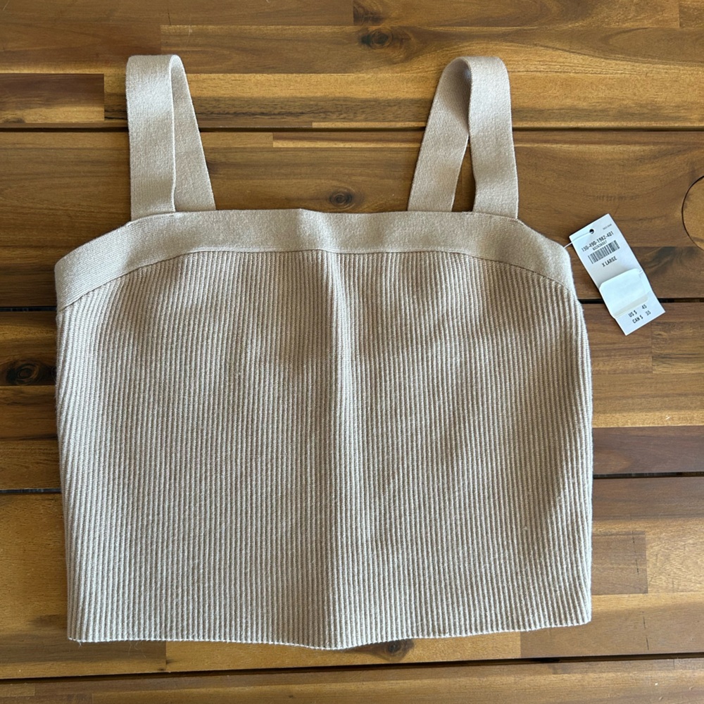 NWT A&F Tan Ribbed Ottoman Top